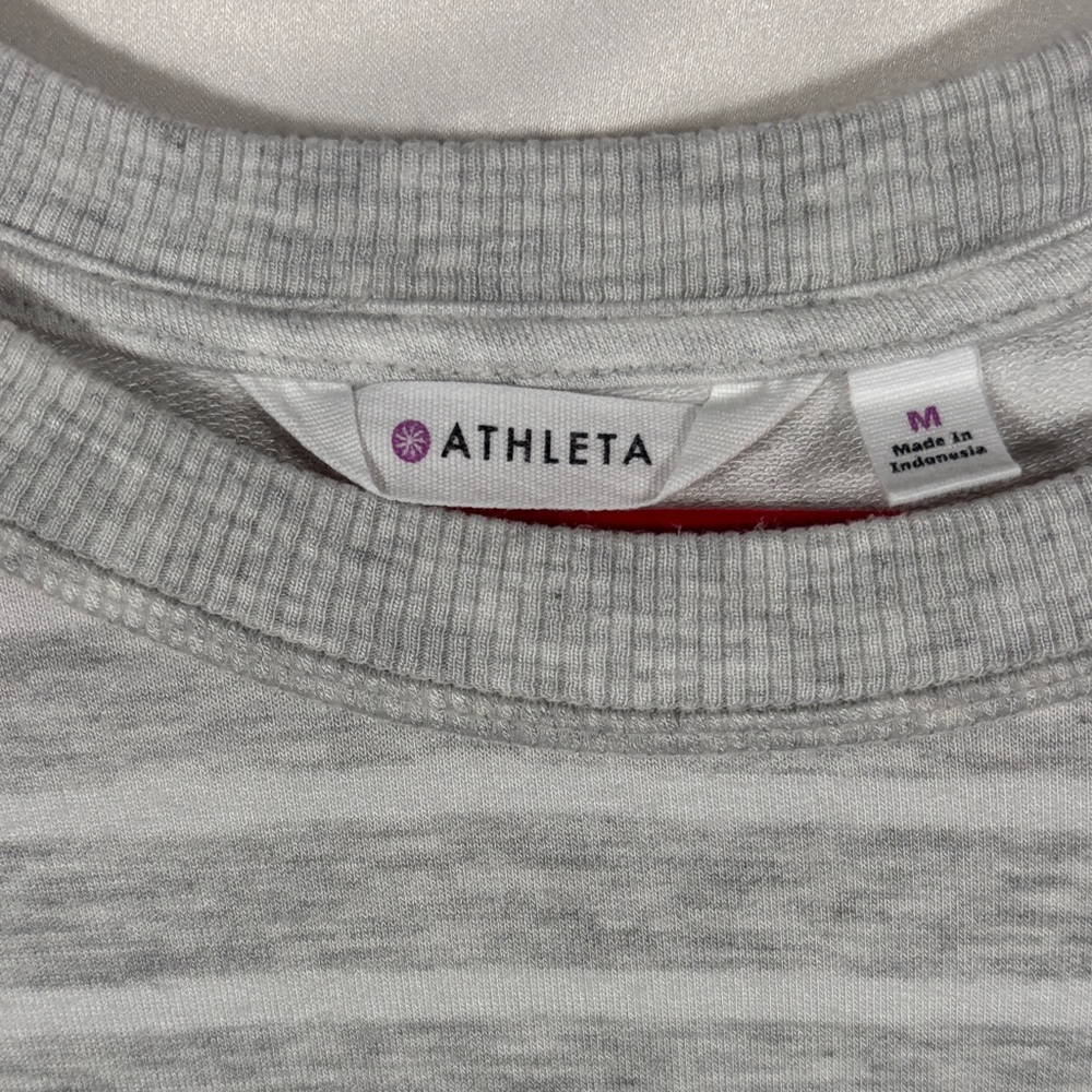 Athleta Light Gray and White Striped Dress - Picture 2 of 5